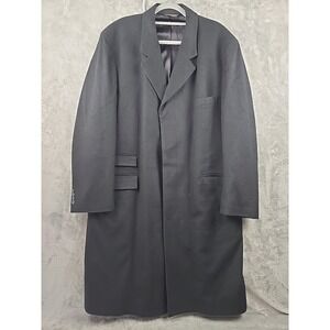 Brooks Brothers Wool‎ Overcoat Mens Sz XL Black Long Trench Business